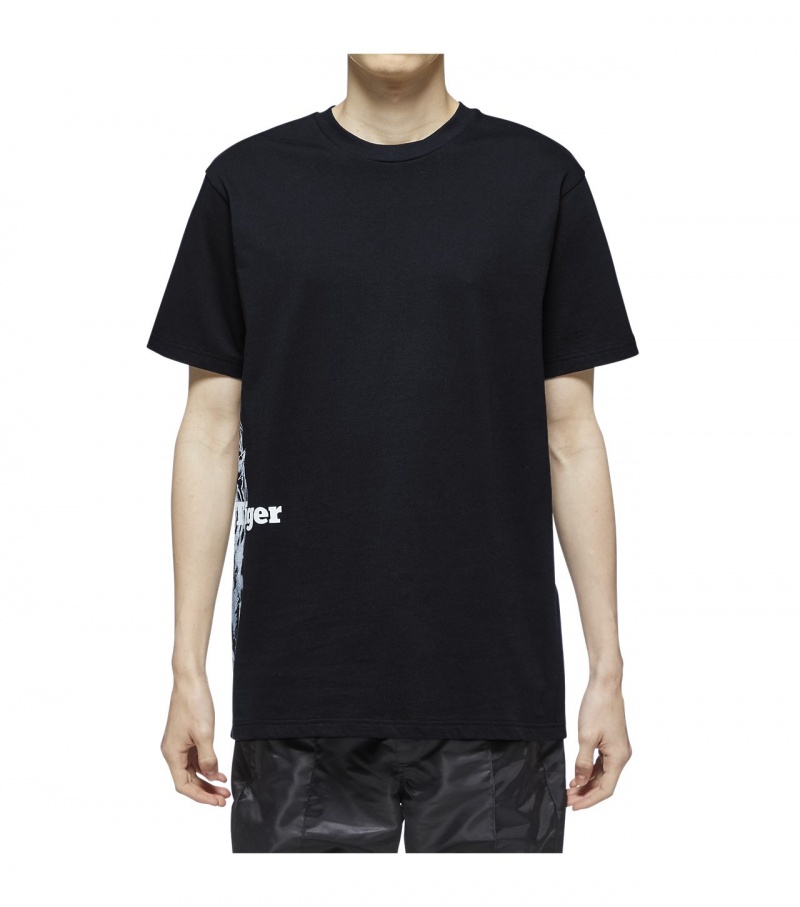 Black / Grey Onitsuka Tiger T Shirts | 17680-XYBN