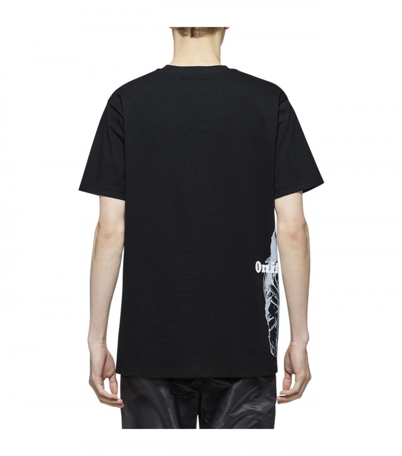 Black / Grey Onitsuka Tiger T Shirts | 17680-XYBN