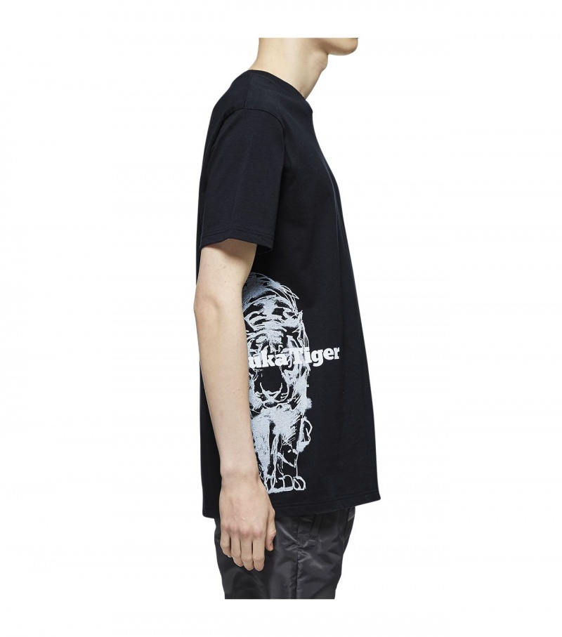 Black / Grey Onitsuka Tiger T Shirts | 17680-XYBN