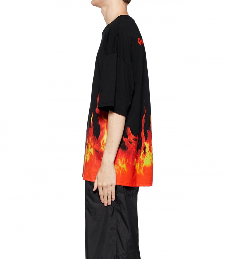 Black / Orange Onitsuka Tiger Ss Graphic T Shirts | 95062-SHFC