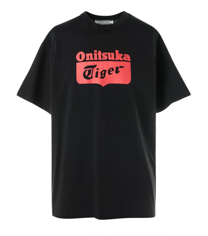 Black / Red Onitsuka Tiger T Shirts | 14083-UJEC