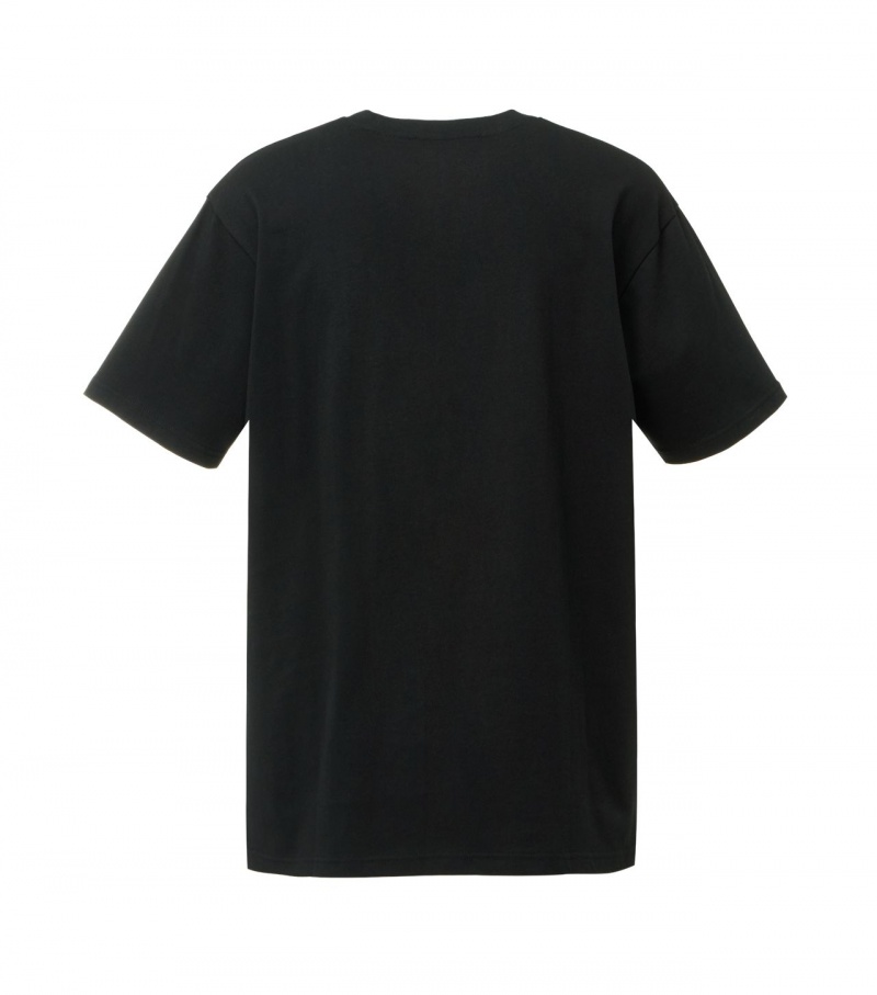 Black / Silver Onitsuka Tiger Logo T Shirts | 93680-WCBK