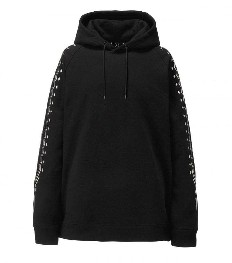 Black / White Onitsuka Tiger Hoodie | 38572-XHSM