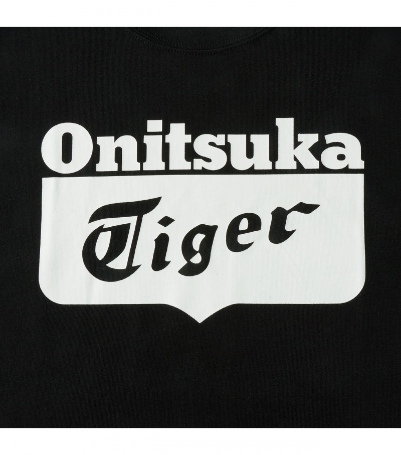 Black / White Onitsuka Tiger T Shirts | 02849-KGRQ