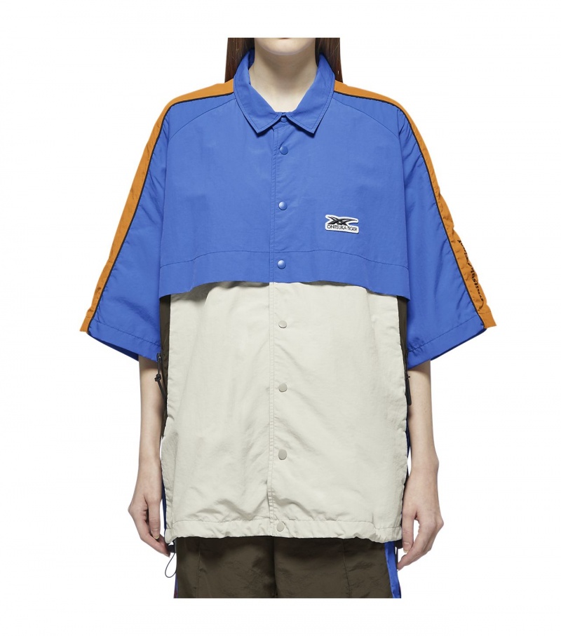 Blue Onitsuka Tiger Shirts | 97432-ZSAU