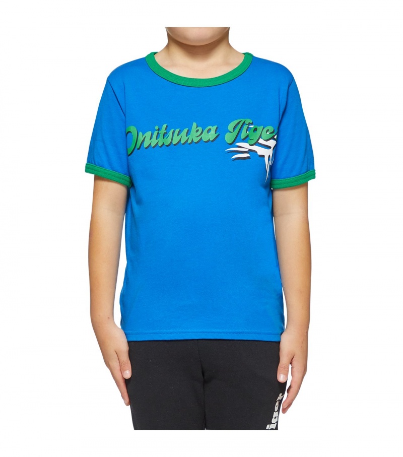 Blue Onitsuka Tiger T Shirts | 18607-SUGX