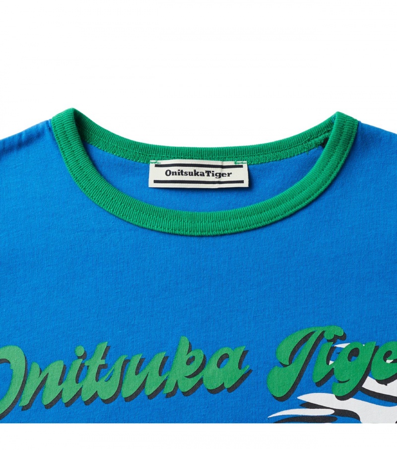 Blue Onitsuka Tiger T Shirts | 81253-IKEJ