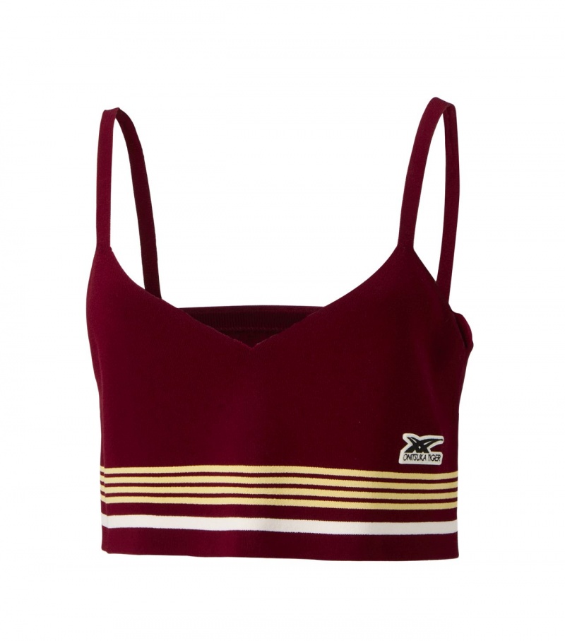 Burgundy Red Onitsuka Tiger Ws Knit Tops | 87342-WEHP