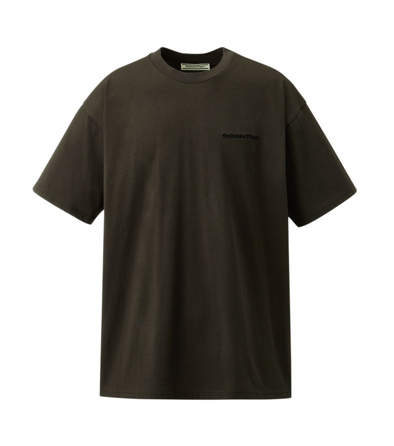 Dark Grey Onitsuka Tiger Graphic T Shirts | 23801-HGZL