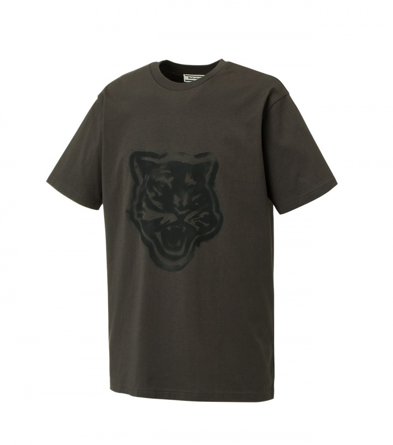 Dark Grey Onitsuka Tiger Graphic T Shirts | 67094-DMCA