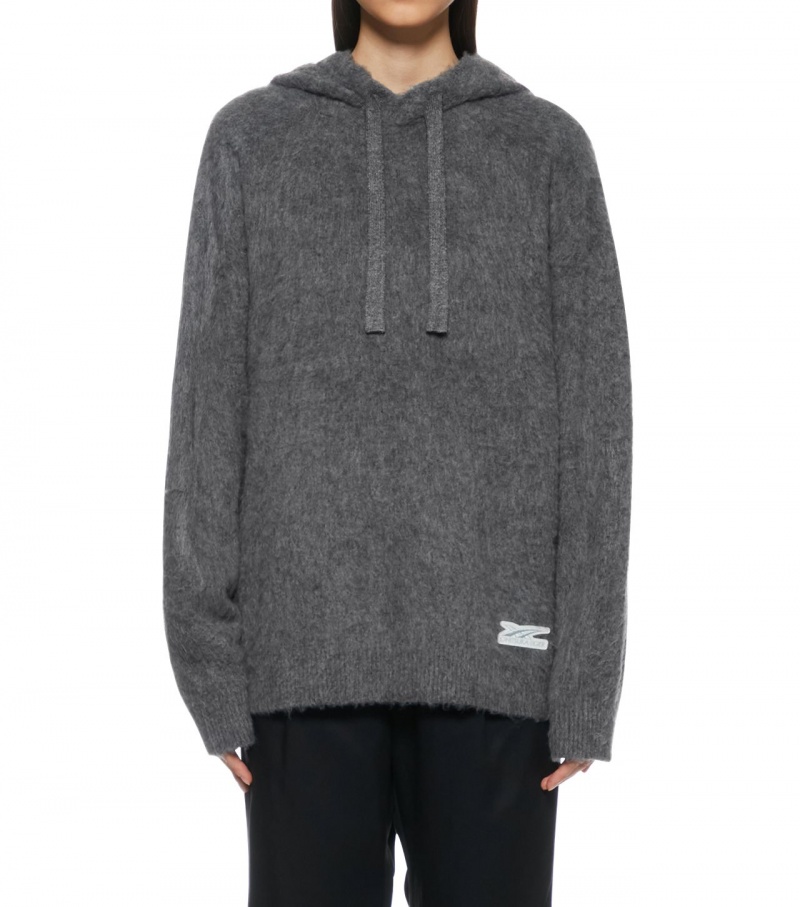 Grey Onitsuka Tiger Knit Hoodie | 45870-MUIV