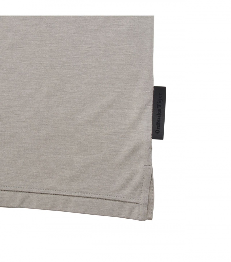 Grey Onitsuka Tiger T Shirts | 29107-QOZP