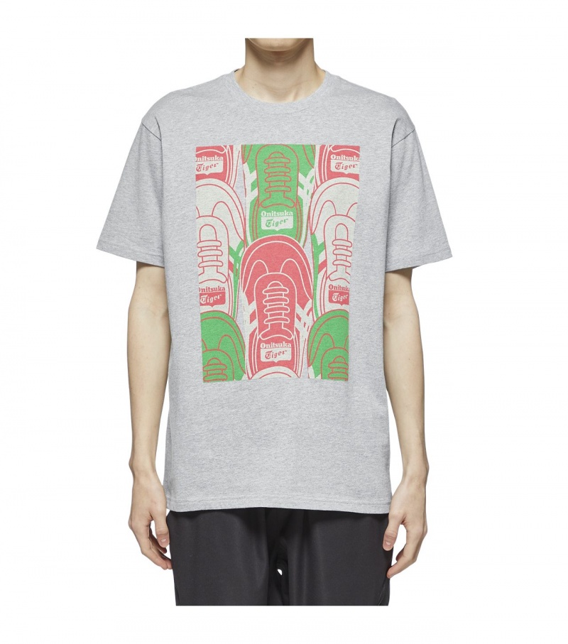 Grey Onitsuka Tiger T Shirts | 40152-ZYBN