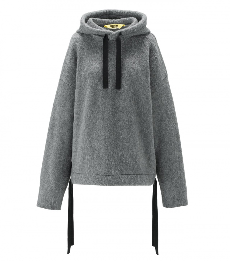 Grey Onitsuka Tiger Ws Knit Hoodie | 28756-RIZH