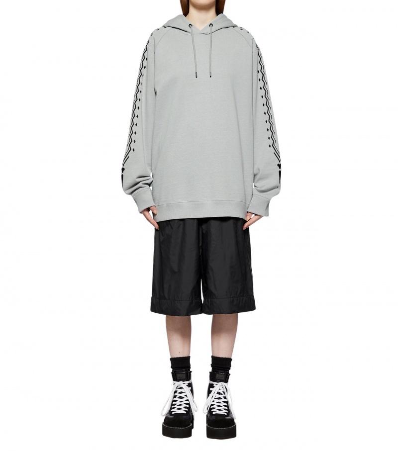 Grey / Black Onitsuka Tiger Hoodie | 46782-HKCQ