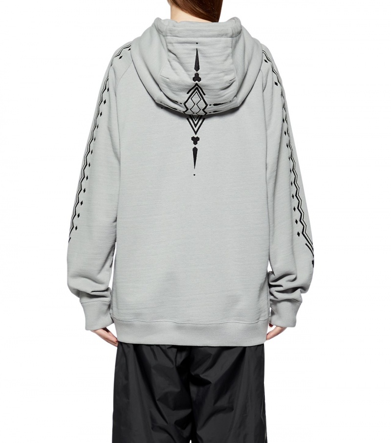 Grey / Black Onitsuka Tiger Hoodie | 46782-HKCQ