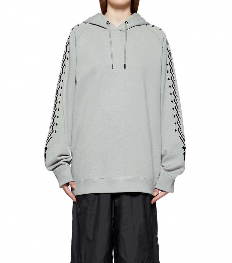 Grey / Black Onitsuka Tiger Hoodie | 58743-VYKW