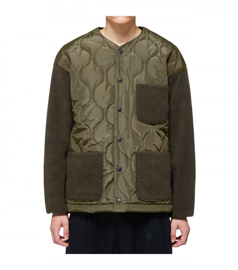 Khaki Onitsuka Tiger Boa Jackets | 37986-AWUO