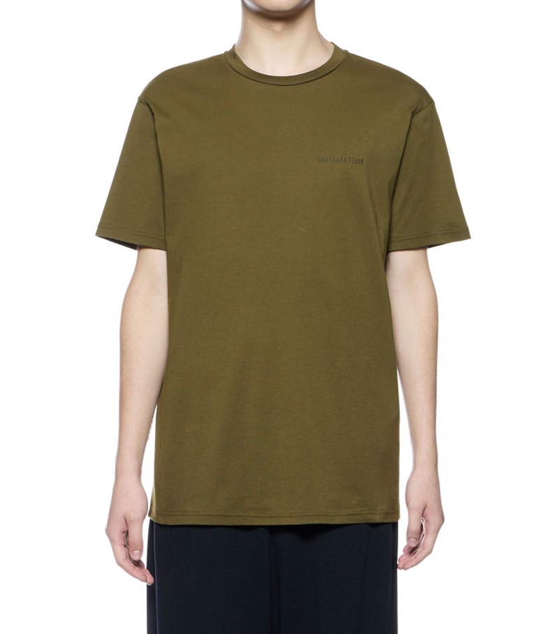 Khaki Onitsuka Tiger Graphic T Shirts | 56782-ATMF