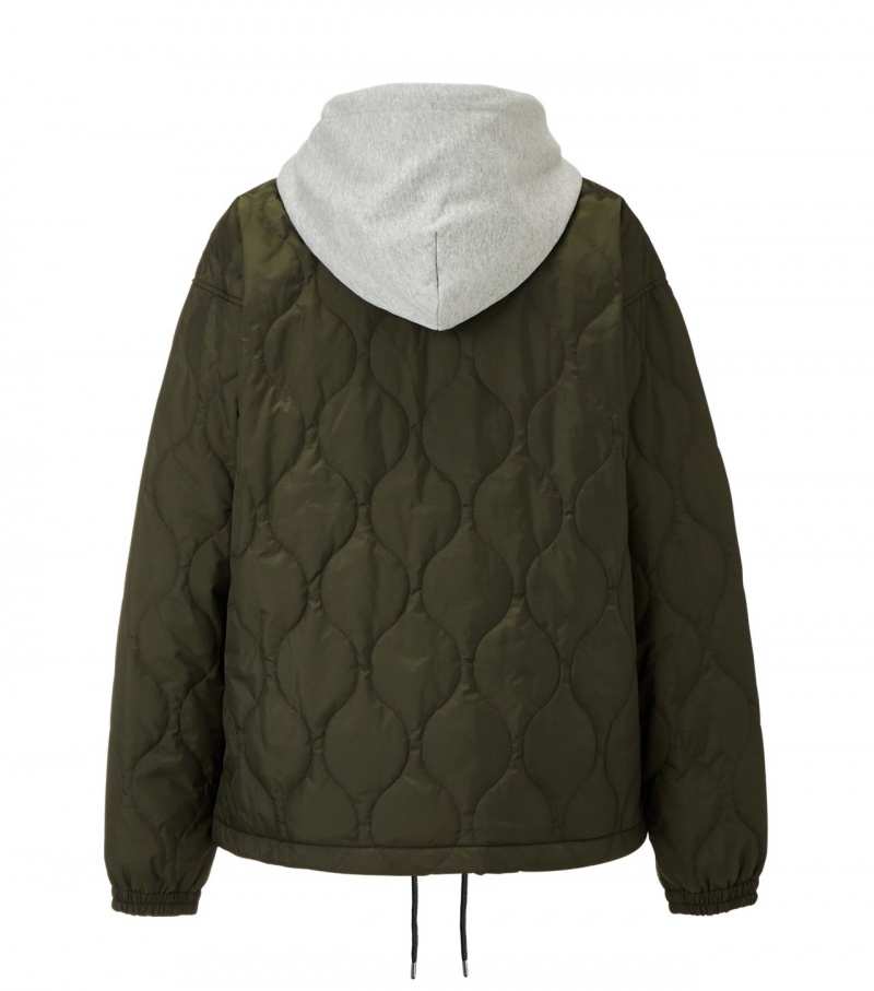 Khaki Onitsuka Tiger Quilted Jackets | 80594-QNAM