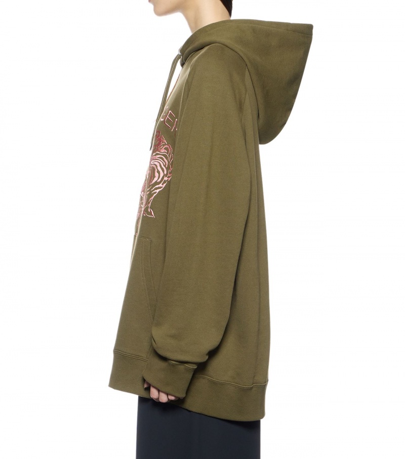 Khaki Onitsuka Tiger Sweat Hoodie | 02854-UJOE