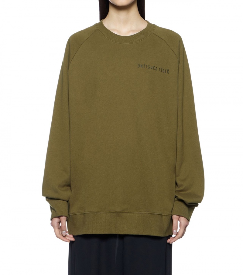 Khaki Onitsuka Tiger Sweat Tops | 65879-LUSY