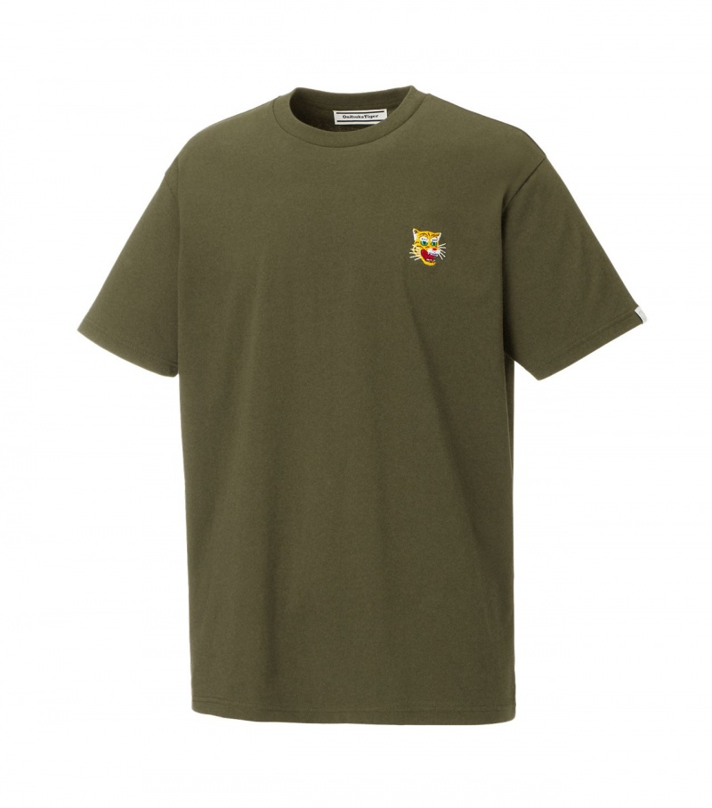 Khaki Onitsuka Tiger T Shirts | 35492-ULQB