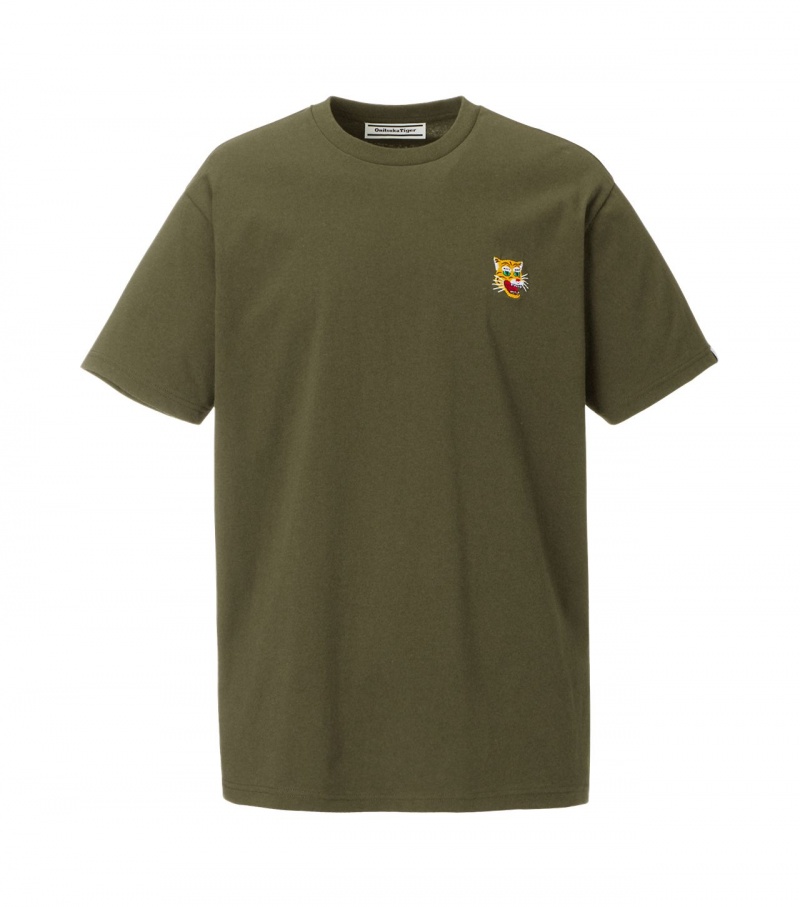 Khaki Onitsuka Tiger T Shirts | 35492-ULQB