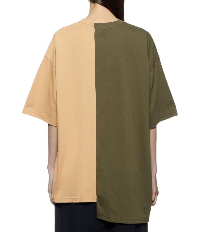 Khaki / Beige Onitsuka Tiger Graphic T Shirts | 20498-IZQN