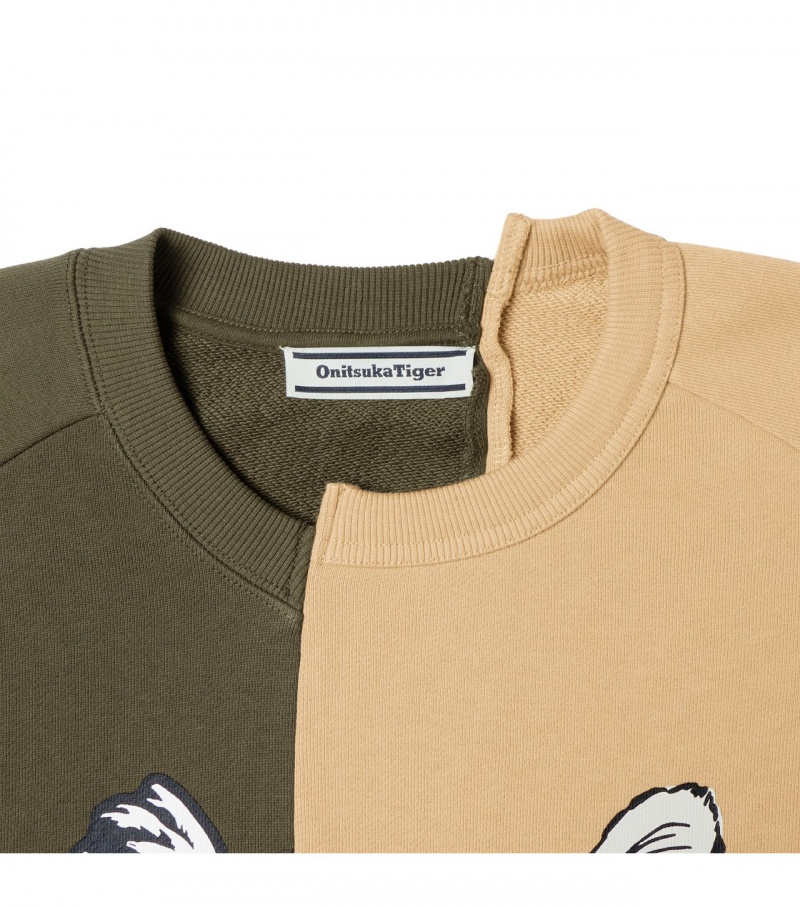 Khaki / Beige Onitsuka Tiger Sweat Tops | 23879-MLWG