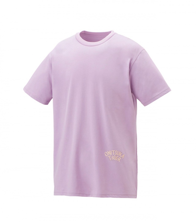 Lavender Onitsuka Tiger Graphic T Shirts | 08951-WRGM