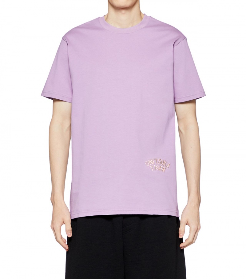 Lavender Onitsuka Tiger Graphic T Shirts | 08951-WRGM