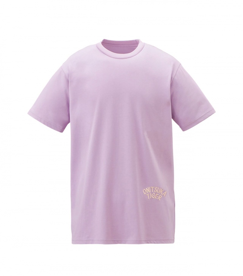 Lavender Onitsuka Tiger Graphic T Shirts | 08951-WRGM