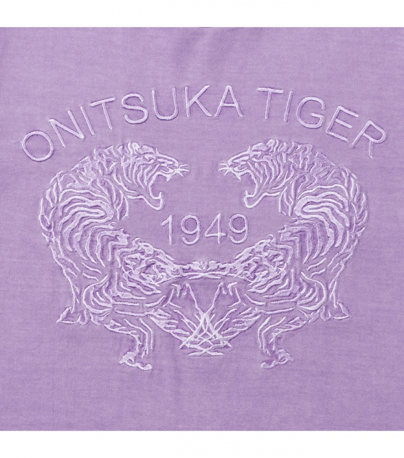 Lavender Onitsuka Tiger Graphic T Shirts | 83097-HMRN