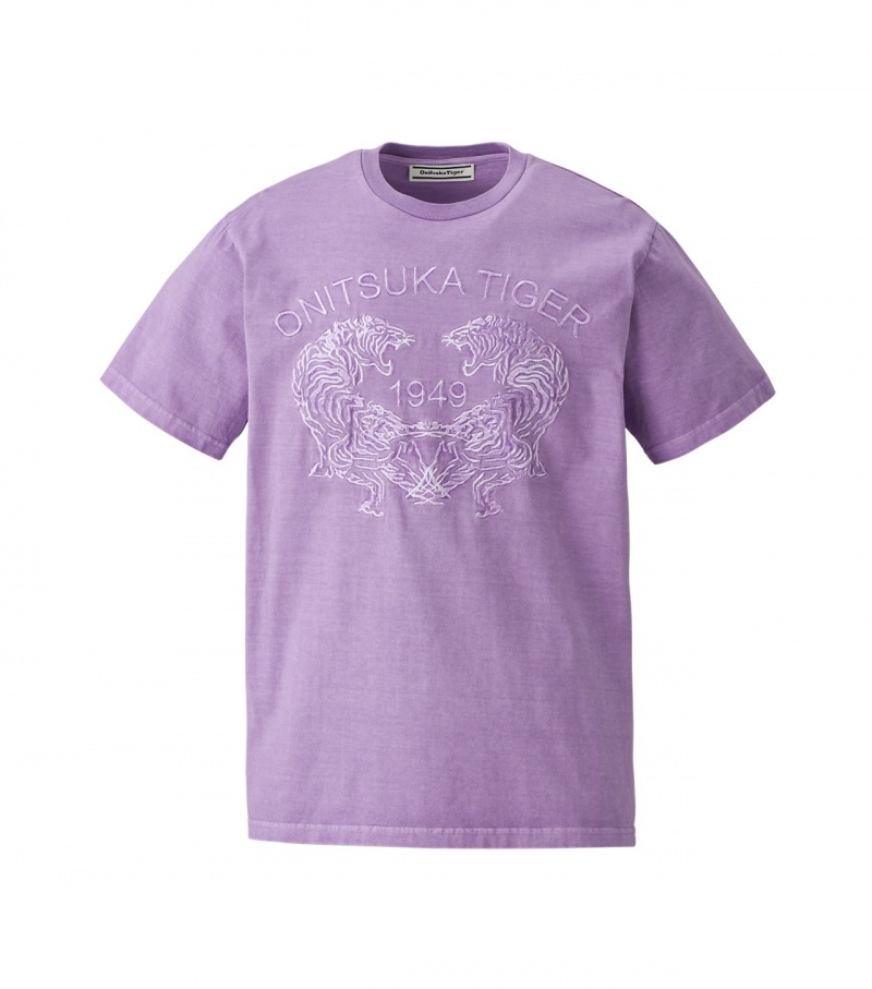 Lavender Onitsuka Tiger Graphic T Shirts | 54381-LNRA