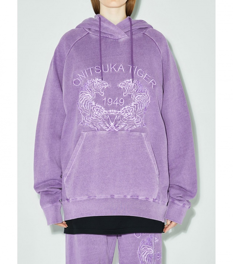 Lavender Onitsuka Tiger Sweat Hoodie | 07934-VNWC