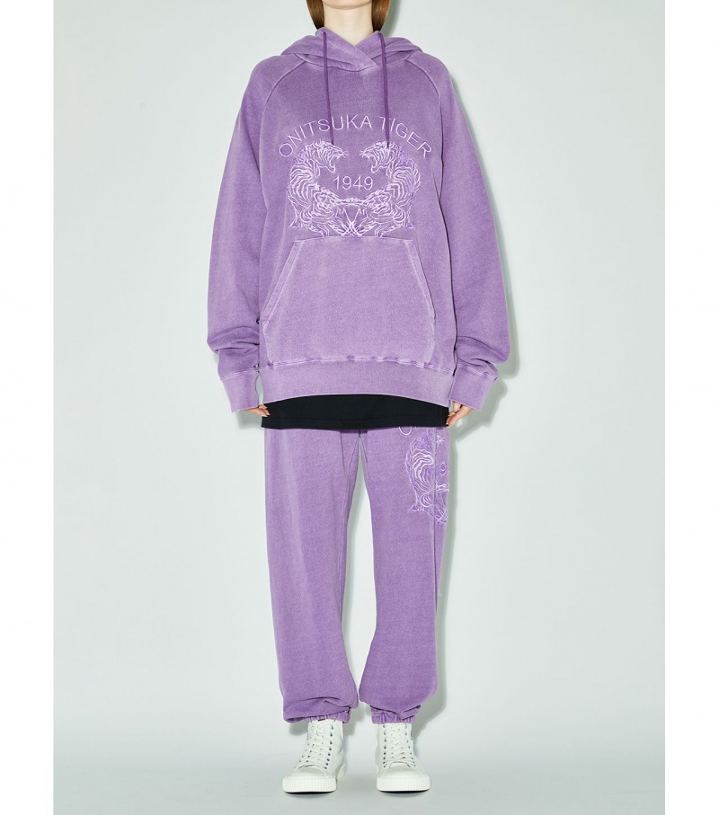 Lavender Onitsuka Tiger Sweat Hoodie | 07934-VNWC