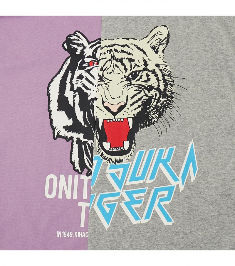 Lavender / Grey Onitsuka Tiger Graphic T Shirts | 21497-NFEH