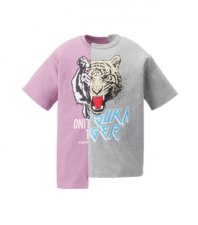 Lavender / Grey Onitsuka Tiger Graphic T Shirts | 21509-STBR