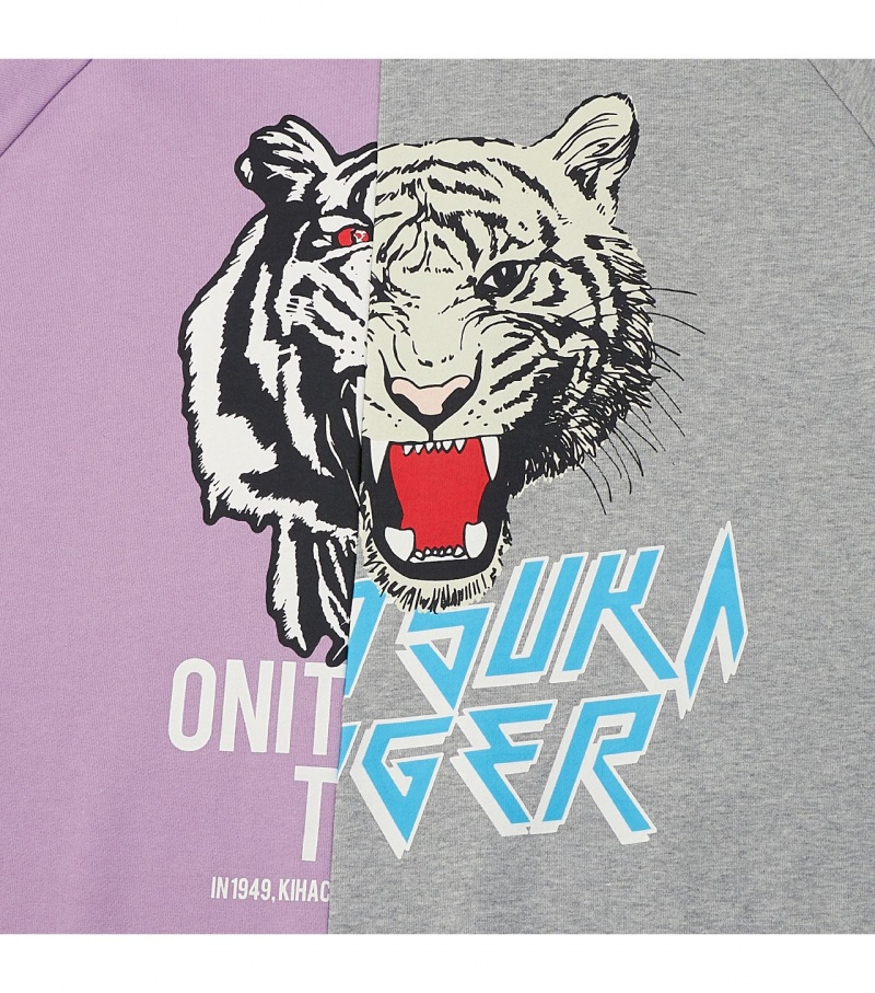 Lavender / Grey Onitsuka Tiger Sweat Tops | 40397-ZVUB