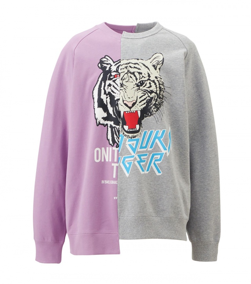 Lavender / Grey Onitsuka Tiger Sweat Tops | 40397-ZVUB