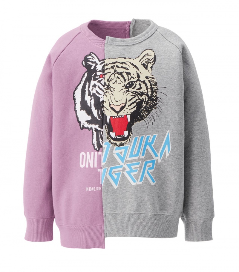 Lavender / Grey Onitsuka Tiger Sweat Tops | 76385-FDAC