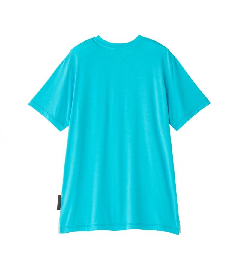 Light Blue Onitsuka Tiger T Shirts | 91204-JWAZ