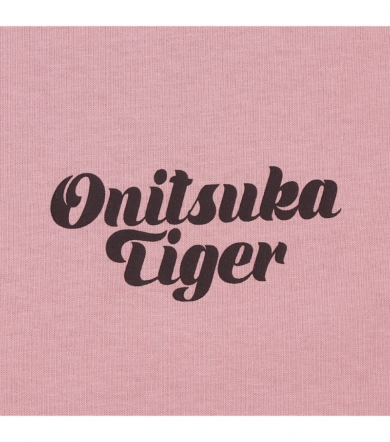 Light Pink Onitsuka Tiger Graphic T Shirts | 83027-XIUO