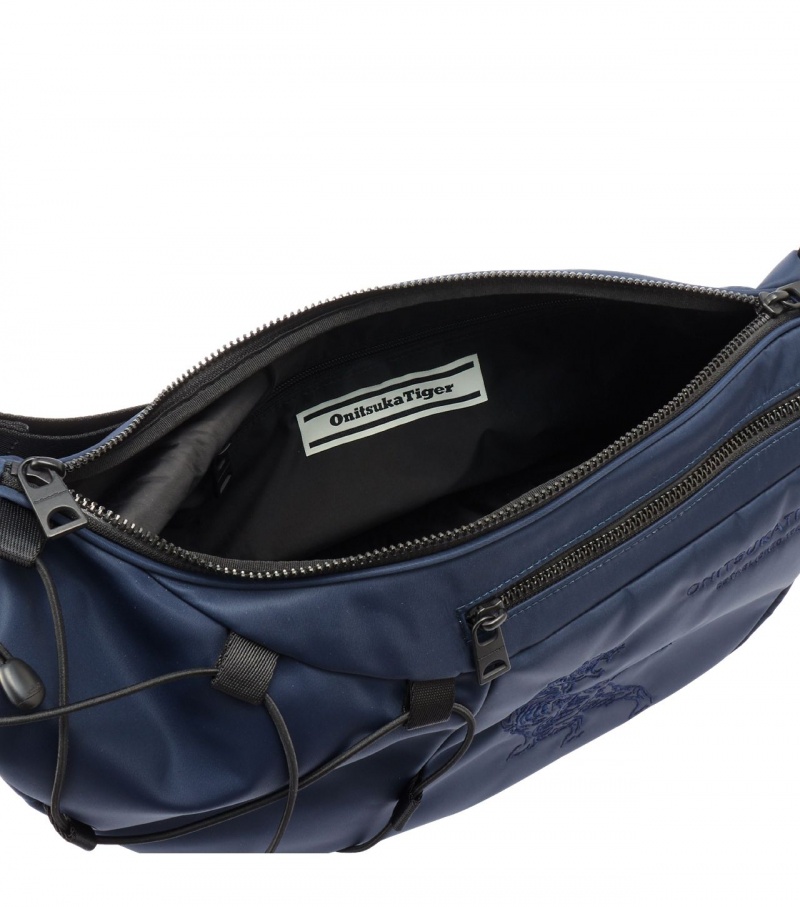 Navy Onitsuka Tiger Messenger Bag | 05796-HYWU