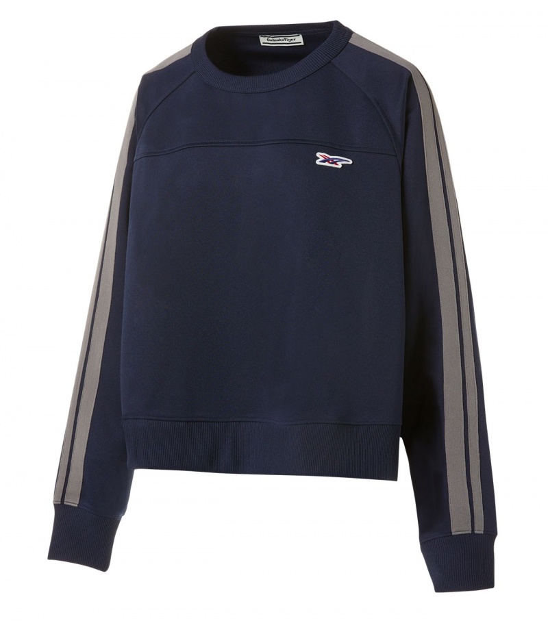 Navy Onitsuka Tiger Shirts | 10524-RSJN