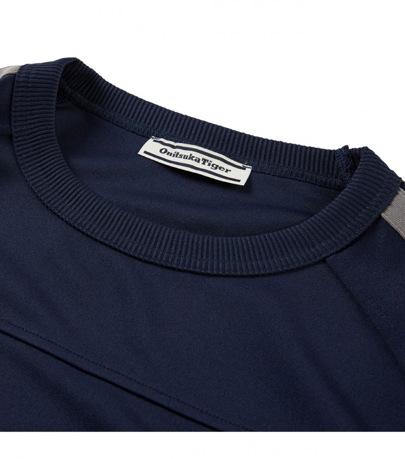 Navy Onitsuka Tiger Shirts | 10524-RSJN