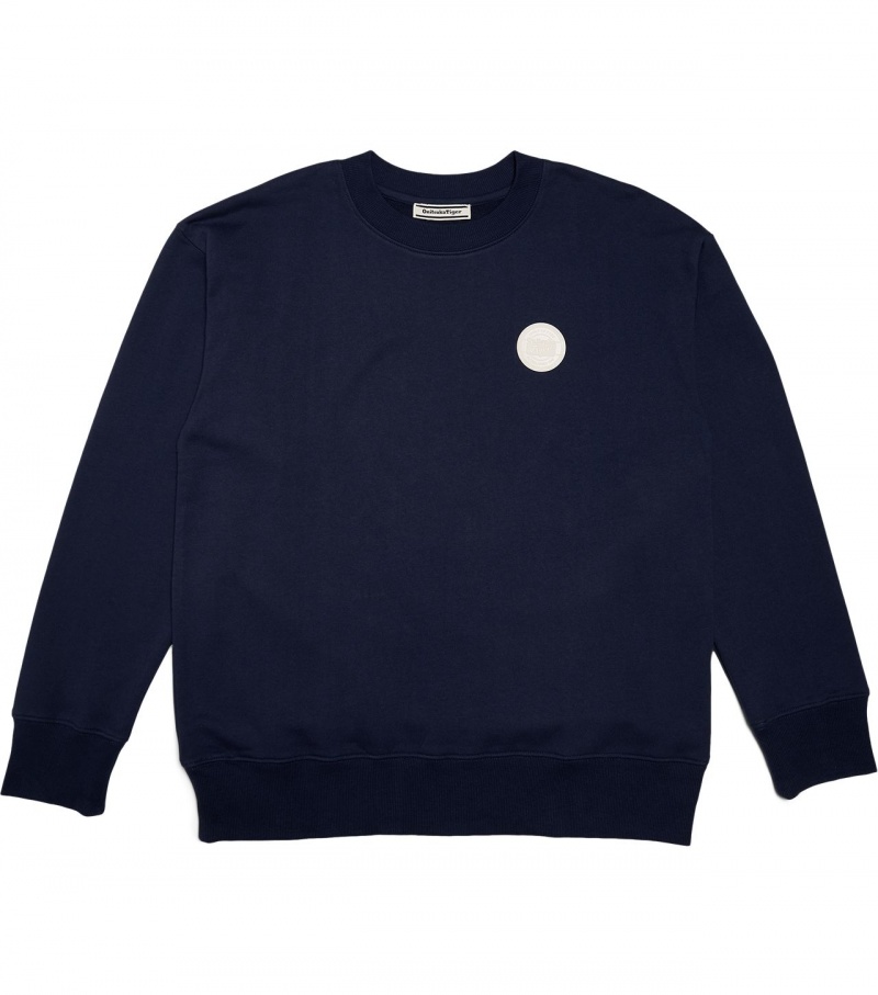 Navy Onitsuka Tiger Sweatshirts | 41259-DGOY