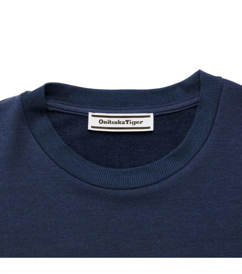 Navy Onitsuka Tiger T Shirts | 51980-CJWY