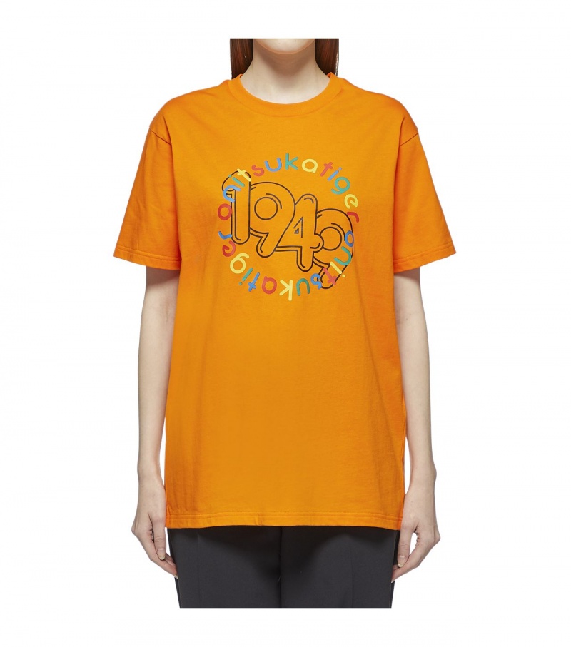 Orange Onitsuka Tiger T Shirts | 85091-GRJU